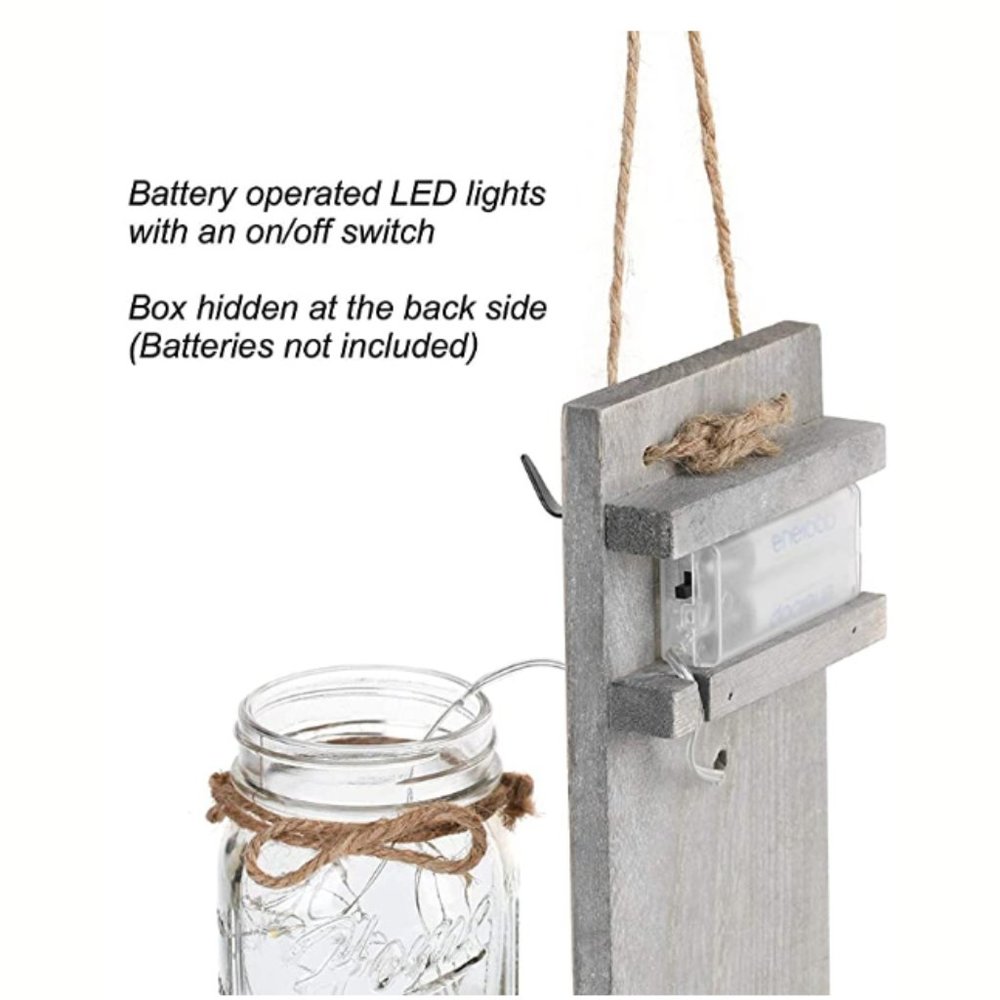 Rustic Mason Jar Wall Sconce (2 Pack) - Picture 4 of 6